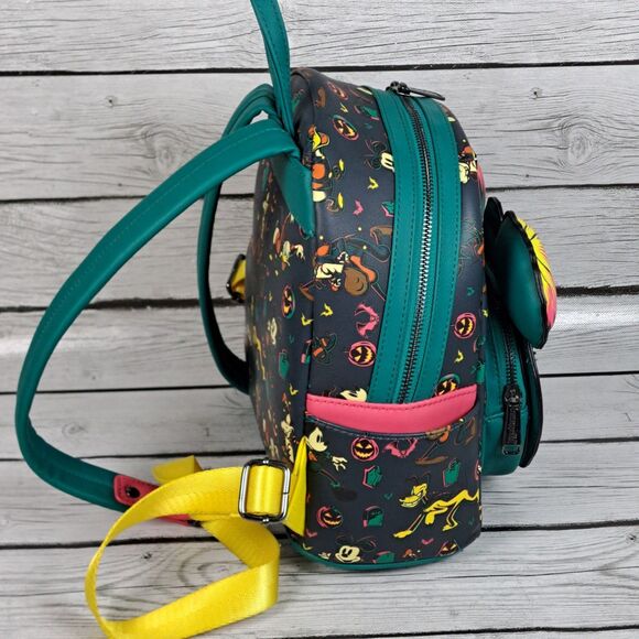 Loungefly Backpack Disney Parks Halloween 2023 Mickey Pumpkin Glows in the Dark - Picture 6 of 11